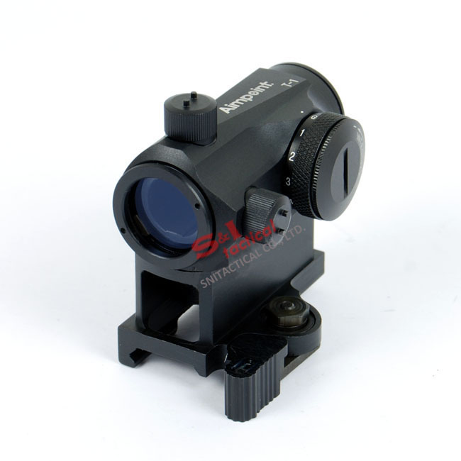 Micro T-1 Style 1x24 Red Dot Sight with 1"QD High Mount
